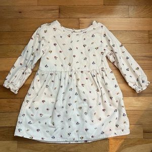 Gap toddler corduroy floral dress. Size 3. Off white cream color.